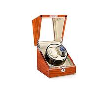 Watch Winder for 2 Automatic Watches with Quite Motor-Unique 5 Rotation Modes Wood Shell Piano Finish Silent Motor Suitable for Ladies and Men's Wrist