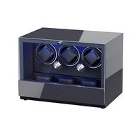 Watch Winder for 3 Automatic Watches, with Extra 3 Watch Storage, LED Illumination, Exterior and Soft Flexible Pillows, Silent Motor Automatic Watch Winder Box