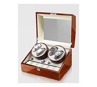 Watch Winder for 4 Watches Additional 6 Positions Piano Paint Anti-Magnetic Ultra-Quiet Luxury Watch Shaker Led Light (Rosewood Grain+white 4+6)