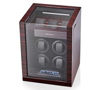 Watch Winder for 4 Watches with 15 Winding Programs and 3 Watch Storage Slots, Ebony