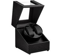 Watch Winder for Automatic Watches,Automatic Watch Winder Box,Double Watch Winder for Women's and Men's Watches with Quiet Japanese Mabuchi Motor, Black Crocodile Pattern Leather, Rotating Watch Box 2