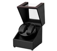 Watch Winder for Automatic Watches,Automatic Watch Winder Box,Double Watch Winder for Women's and Men's Watches with Quiet Japanese Mabuchi Motor,Only USB Cable, Carbon Fiber Leather, Art Deco