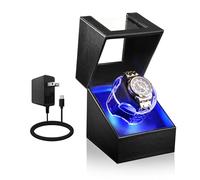 Watch Winder for Single Automatic Watch with Quiet Japanese Motor,4 Rotation Settings Watch Winder Box for Rolex and and Other Watches,Self-Winding Watch Rotator Powered by USB-C Power Adapter or