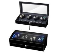 Watch Winder Quiet Motor, with Soft Flexible Watch Pillow, Built-in Illumination, Watch Winders for Automatic Watches, for Father Husband Boss Birthday(Black)