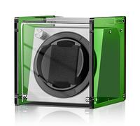 Watch Winder Smith Acrylic Single Automatic Watch Winder - 12 O’Clock Upright Display, Ultra Quiet Performance for Large & Small Watches, Green, 6.3" × 6.5" × 6.6", Big Enough For Super Size Watch