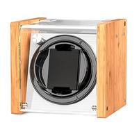 Watch Winder Smith Watch Winder Box for Automatic Watches or Compatible with Couple Size Double, Craftsmanship 100% Bamboo Wood Patent Housing Case, ACor Battery Powered Super Quiet Japanese Motor