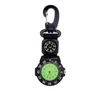 Watch with Compass for Men - Carabiner Quartz Pocket Watch,Waterproof Glow in the Dark Compass for Survival Women Men Outdoor Climbing Hunting Camping Running
