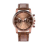 Watch Women Leather Quartz Analog Wrist Women's Watch Watch with A Secondhand (Red, One Size)