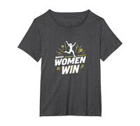 Watch Women Win: Empowering Female Athletes Triumph T-Shirt, Women's Plus, Dark Heather Grey, 2X