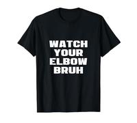 Watch Your Elbow Bruh Funny Beer Pong Referee Fun Party Joke Value Graphic T-Shirt, Men, Black, L
