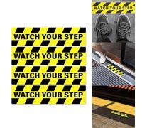 Watch Your Step Floor Tape Stickers 15x60cm Anti-Slip Steps Stairs 4 Pack | Pack of 4 high-visibility black and yellow anti-slip stickers keep stairs and steps safer for everyone.