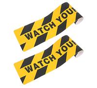 Watch Your Step Sign- 2Pcs Foot Stickers Floors Warning Stickers Decals Anti- slip Warning Tapes Mind Your Head Sign Caution Adhesive Tapes