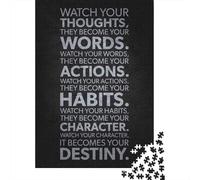 Watch Your Thoughts 1000-Piece Puzzle for Adults, 70x50cm/1000pcs; for Calm Hands-on Time after Work; White Cardboard with A Clean Surface