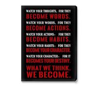 Watch Your Thoughts for They Become Words Motivational Quote Canvas Wall-Art Inspirational Home Office Decor Print(Unframed,16x24inch(40x60cm))