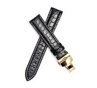 Watchband 18mm 19mm 20mm 21mm 22mm 23mm 24mm Double Button Butterfly Clasp Leather Watch Band