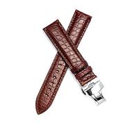 Watchband 18mm 19mm 20mm 21mm 22mm 23mm 24mm Double Button Butterfly Clasp Leather Watch Band