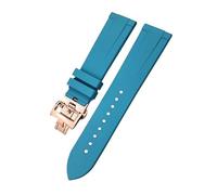 WatchBand 19mm 20mm 21mm 22mm For Colorful Soft Fluorine Rubber Watch Strap Butterfly Clasp