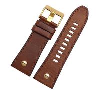 Watchband 28mm Genuine leather bracelet diesel watch strap wristwatches band for DZ7193 DZ7214 DZ7311 DZ7312 DZ7313 watch strap (26mm,Brown gold)