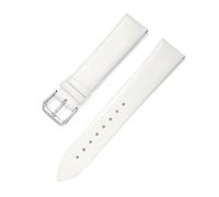 Watchband 8mm - 22mm Watch Strap Soft and Thin Leather Watch Strap Men's Women's Watch Wristband, White, 17mm