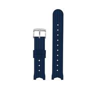 Watchband Compatible With Casio Edifice Series EF-524D 524sp Modified Silicone Rubber Stainless Steel Watch Strap Accessories(Blue (3)-Silver)
