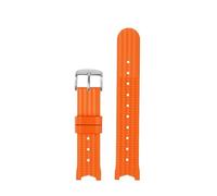 Watchband Compatible With Casio Edifice Series EF-524D 524sp Modified Silicone Rubber Stainless Steel Watch Strap Accessories(Orange (3)-Silver)