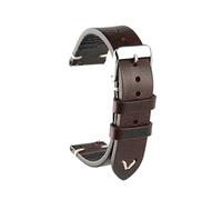 Watchband Oil Wax Leather Watch Strap 18-22mm, Handmade Watchband Accessories, Red Brown, 20mm