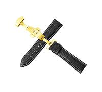 Watchbands Leather Strap 12mm-24mm Bracelet Double Push Automatic Butterfly Buckle Quick Release