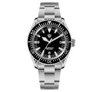 watchdives Mens Diver Watch, WD1967Q Japan VH31 Sweep Second Quartz Movement 39MM Top Hat Bubble Wristwatch-Black-Logo-K1