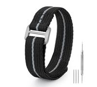 watchdives Nylon Watch Band, Hook and Loop Fasteners One Piece Watch Strap 20mm 22mm, Sport Watch Bands for Men Women, Fit for 6.3-9.0 inch Wrists