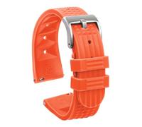 watchdives Rubber Waffle Watch Band, Soft Rubber Watch Strap Waterproof Replacement Dive Watchbands with Two Fixing Loops for Men & Women