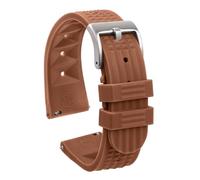 watchdives Rubber Waffle Watch Band, Soft Rubber Watch Strap Waterproof Replacement Dive Watchbands with Two Fixing Loops for Men & Women