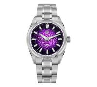 watchdives WD0003C Original Design Men's Watch VH31 Sweep Second Quartz Watch 36 mm Sapphire Glass Luxury Watch 100 m Waterproof, Ice Crack/Purple