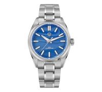 watchdives WD0003D Original Design Natural Stone Men's Watch VH31 Sweep Second Quartz Watch 36mm Sapphire Glass Luxury Wristwatch 100m Waterproof, Blue Agate, Bracelet