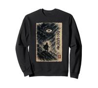 Watcher of the Sky - Japanese Ink Style UFO Encounter Sweatshirt