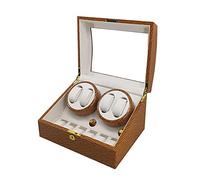 Watches and Jewelry Automatic Watches Box, 4+6 Watch Winder Quiet Motor 5 Rotation Modes - Wood Grain