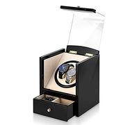 Watches Automatic Watch Winder 2 Rotation Winders Deluxe Silent Motor Wood Box 2 Power Supply Mode 4 Modes-17.5×18×21CM