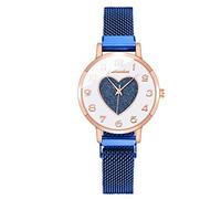 Watches for Elderly Women Watch with A Secondhand Women Heart-Shaped Dress Watch Alloy Strap Watch Stainless Steel Case Watches Personality Dial Women Watch Elegant Ladies Business Ladies Silver Watch