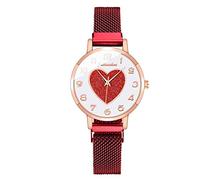 Watches for Elderly Women Watch with A Secondhand Women Heart-Shaped Dress Watch Alloy Strap Watch Stainless Steel Case Watches Personality Dial Women Watch Elegant Ladies Business Ladies Silver Watch