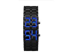 Watches for Men Bracelet Blue Style LED Watch Black Japanese Men's Watch (Black, One Size)