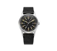 | - - Watches for Men, Men's Wrist Watches - 34mm Field Military - Popcorn Patina Dial, Black Leather Strap - Assembled in The USA | Gifts for Men