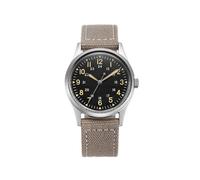 PRAESIDUS Jungle Field - Wrist Watch 34mm Black Dial Stainless Steel Case Men's Military Service Watch, Men's Wrist Watch, Black Leather/Black Canvas/Light Brown Canvas, Light Brown Canvas, Military