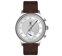 Watches for Men Quartz 50M Waterproof with Leather Band,Big 43MM Face Mens Watches Business Work Sport Casual Dress Men's Wrist Watches Elegant Gift for Men, White Dial+Brown Band, Leisure,business