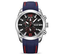 Watches for Men Stylish Casual Army Military Chronograph Business Sport Work Quartz Wrist Watch (2063Blue)
