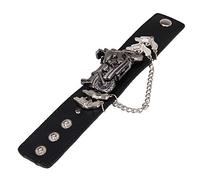 Watches for Teen Boys 14-16 Men Wrist Women Bracelet Chain Cuff Watch Punk Gothic Rock Men's Watch Name Brand Watches for Women (Black, One Size)