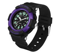 Watches for Women, Large Face Analog Quartz Ladies Watches for Students Women and Men, Waterproof Unisex Sport Watch with Luminous Dial (Black Purple)