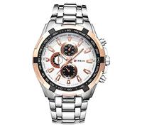 Watches for Women Mens Waterproof Business Men's Steel Quartz Watch Casual Ddial Curren Big Fashion Men's Watch Mens Watch Ladies Watches (D, One Size)