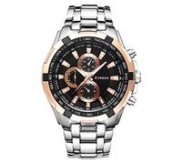 Watches for Women Mens Waterproof Business Men's Steel Quartz Watch Casual Ddial Curren Big Fashion Men's Watch Mens Watch Ladies Watches (I, One Size)