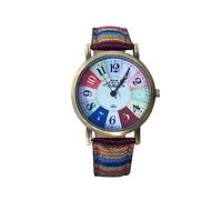 Watches for Women with Multicolour Rainbow Pattern Watch Big Numbers (C, One Size)