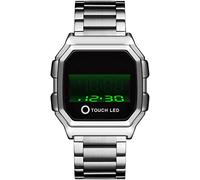 Watches Men's Digital Watch Touchscreen Business Men's Watch with Date LED Light Digital Watch Square Stainless Steel Strap Leather Strap Electronic Watch Sport Simple, silver, Bracelet