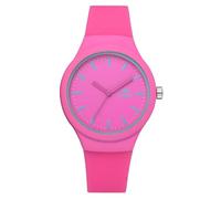 Watches Strap Solid Women Ladies Casual Wristwatch Silicon Clock Pattern Fashion Women's Watch Manual Wind Watch (Hot Pink, One Size)